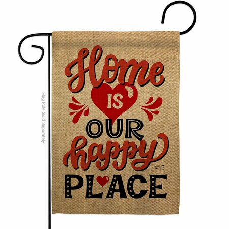 PATIO TRASERO 13 x 18.5 in. Home is Happy Place Sweet Life Double-Sided Decorative Vertical Garden Flags - PA3902003